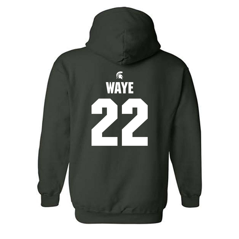 Michigan State - NCAA Women's Volleyball : Carmen Waye - Generic Shersey Hooded Sweatshirt-1