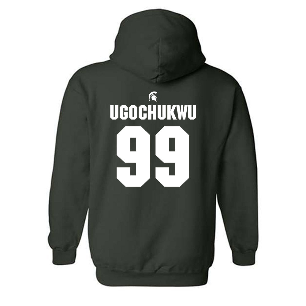 Michigan State - NCAA Men's Basketball : Divine-Collins Ugochukwu - Generic Shersey Hooded Sweatshirt-1