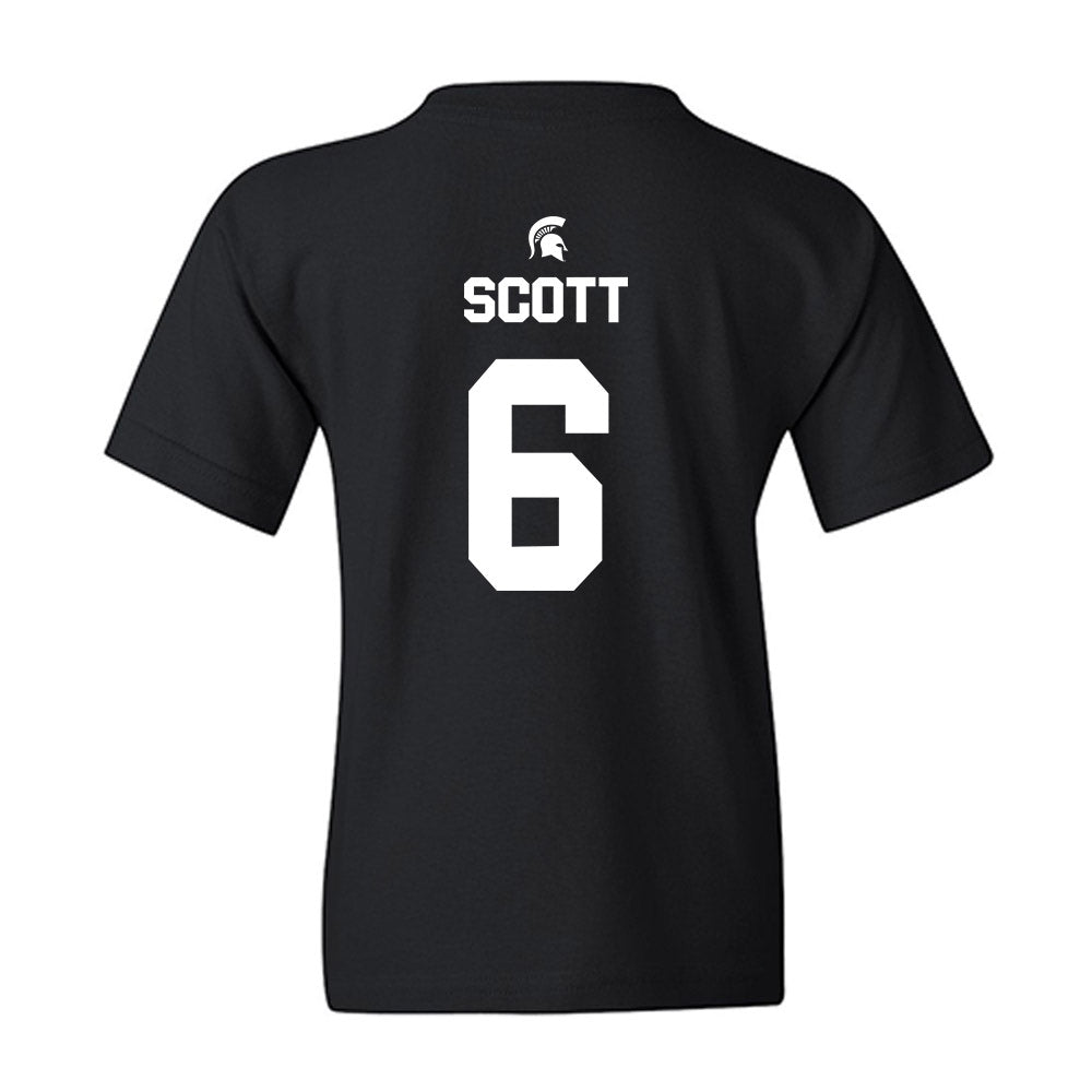 Michigan State - NCAA Men's Basketball : Jordan Scott - Sports Shersey Youth T-Shirt-1