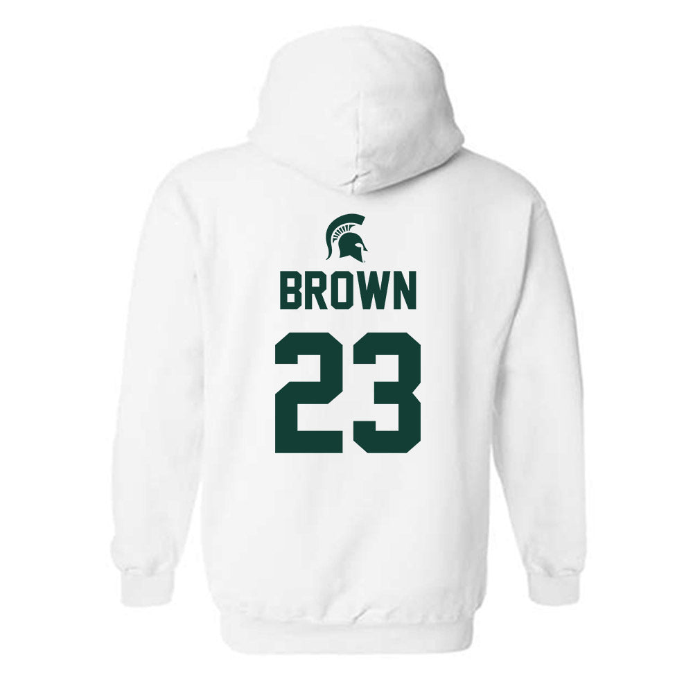 Michigan State - NCAA Women's Basketball : Jalyn Brown - Sports Shersey Hooded Sweatshirt-1