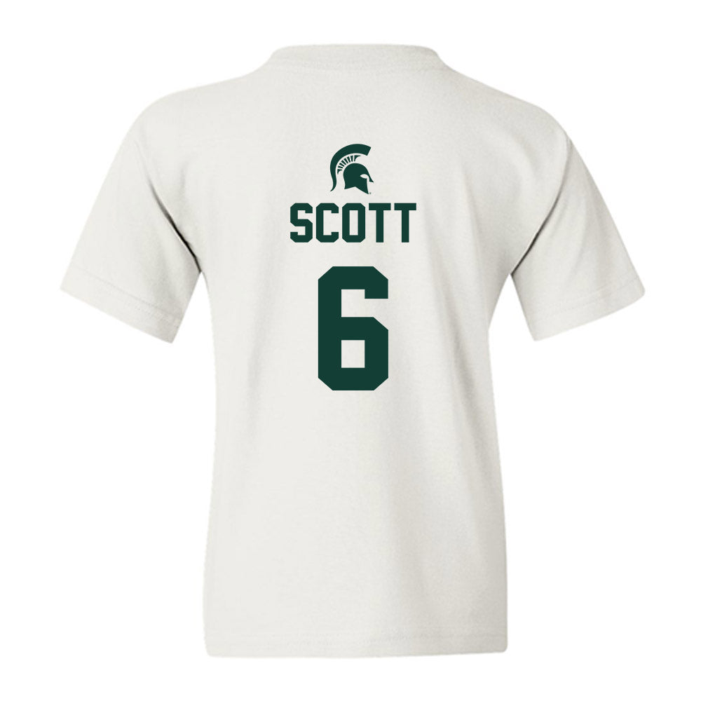 Michigan State - NCAA Men's Basketball : Jordan Scott - Sports Shersey Youth T-Shirt-1
