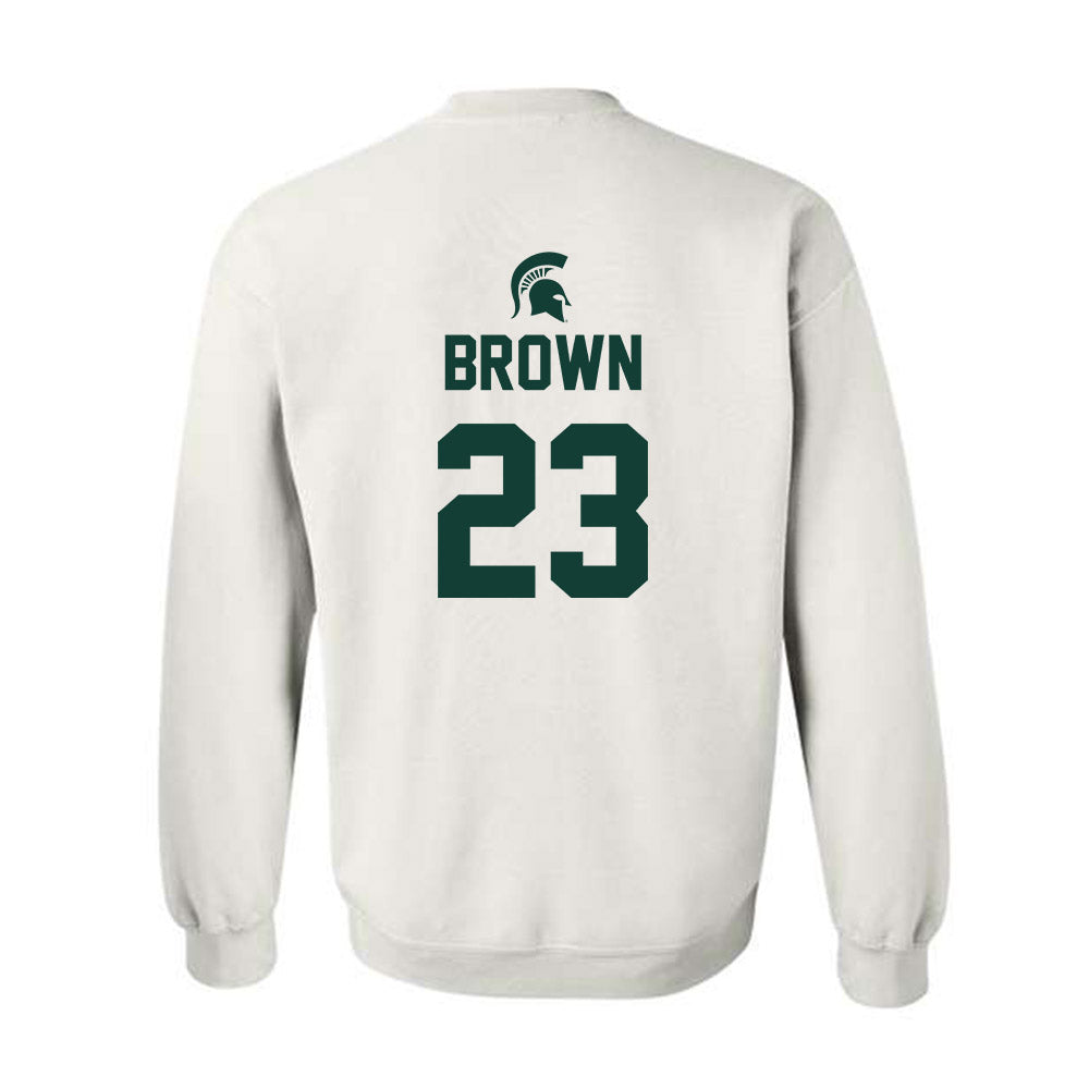 Michigan State - NCAA Women's Basketball : Jalyn Brown - Sports Shersey Crewneck Sweatshirt-1