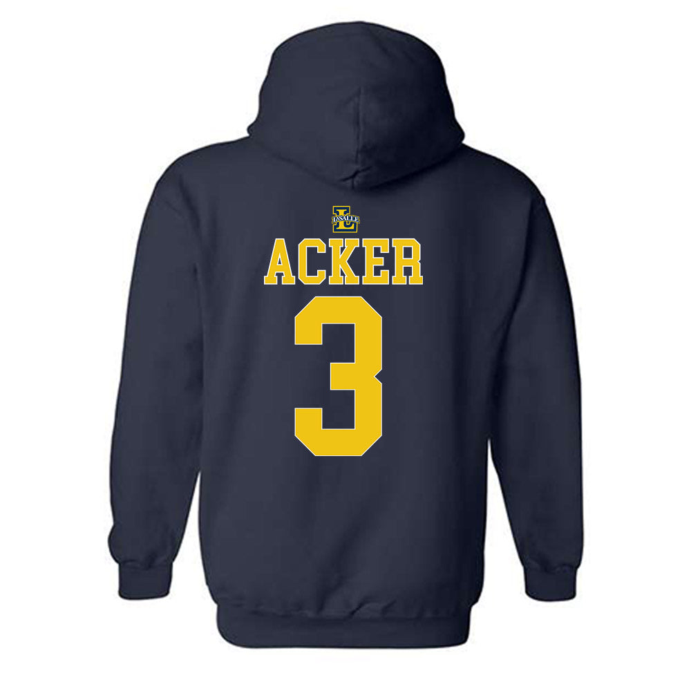 La Salle - NCAA Men's Basketball : Eric Acker - Generic Shersey Hooded Sweatshirt-1