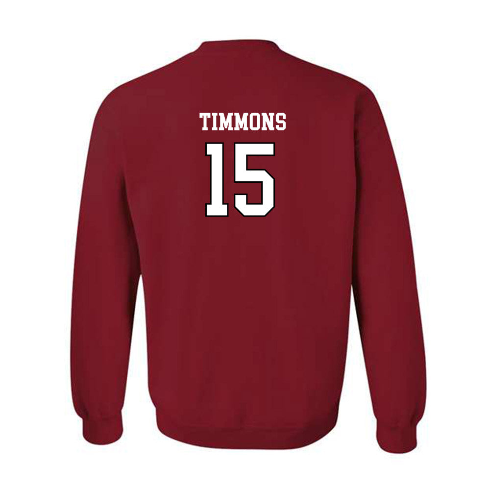 Troy - NCAA Women's Basketball : Jasmine Timmons - Cardinal Red Crewneck Sweatshirt-1