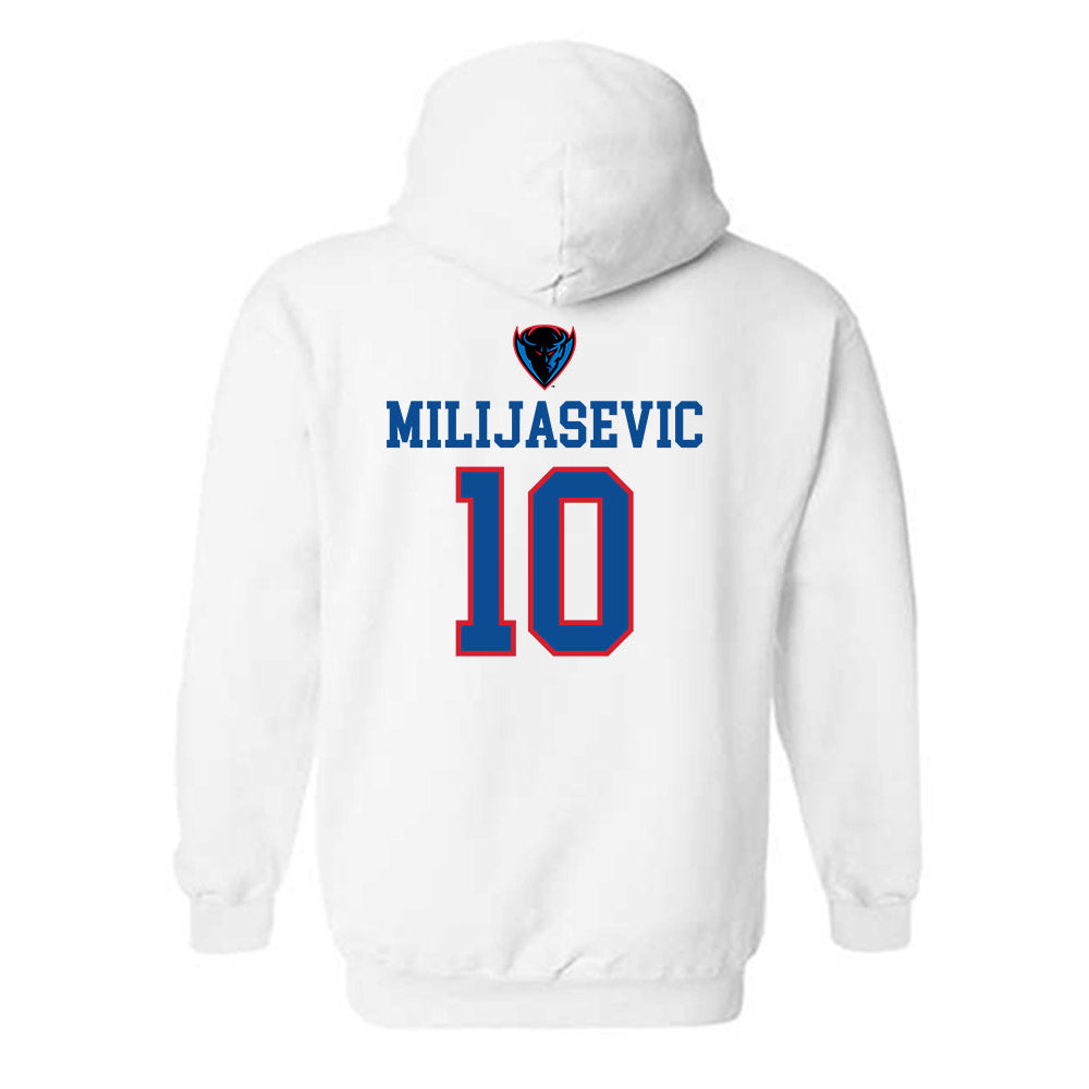 DePaul - NCAA Men's Basketball : Ilija Milijasevic - Classic Shersey Hooded Sweatshirt-1