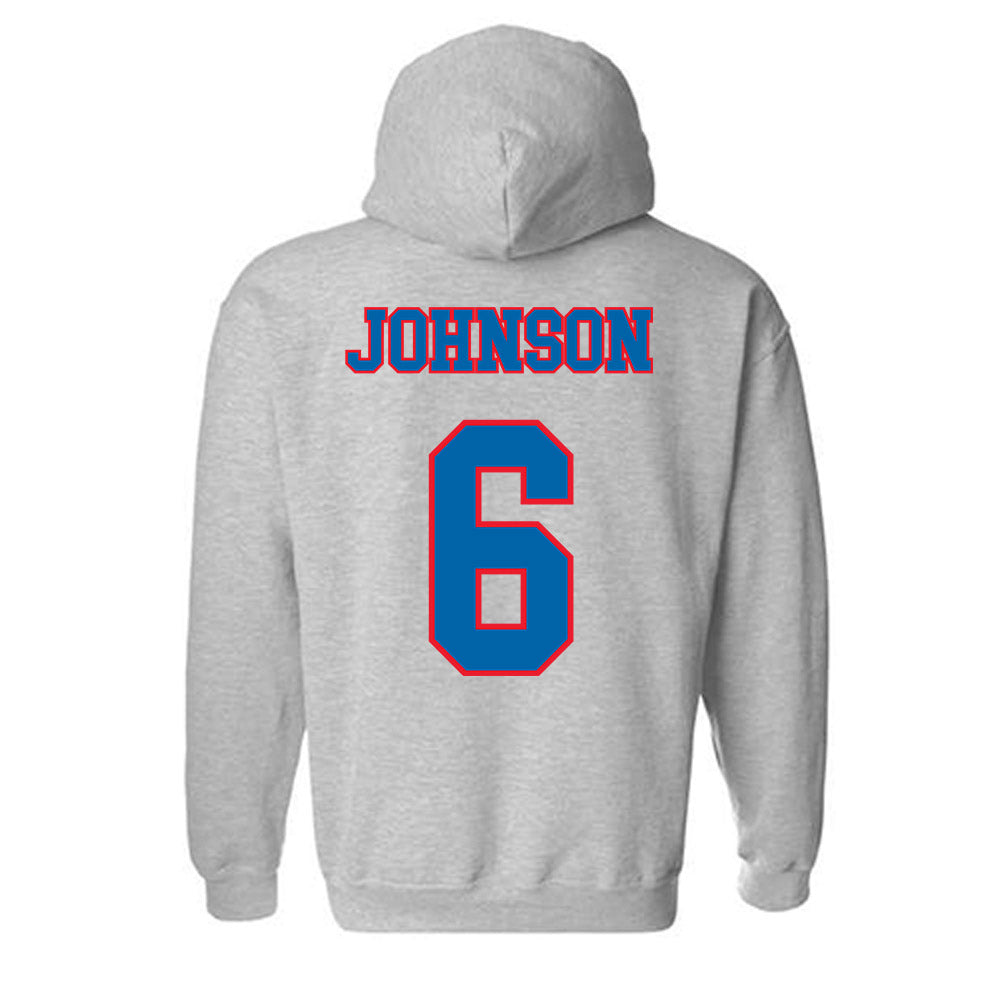 DePaul - NCAA Men's Basketball : Jonas Johnson - Classic Shersey Hooded Sweatshirt-1