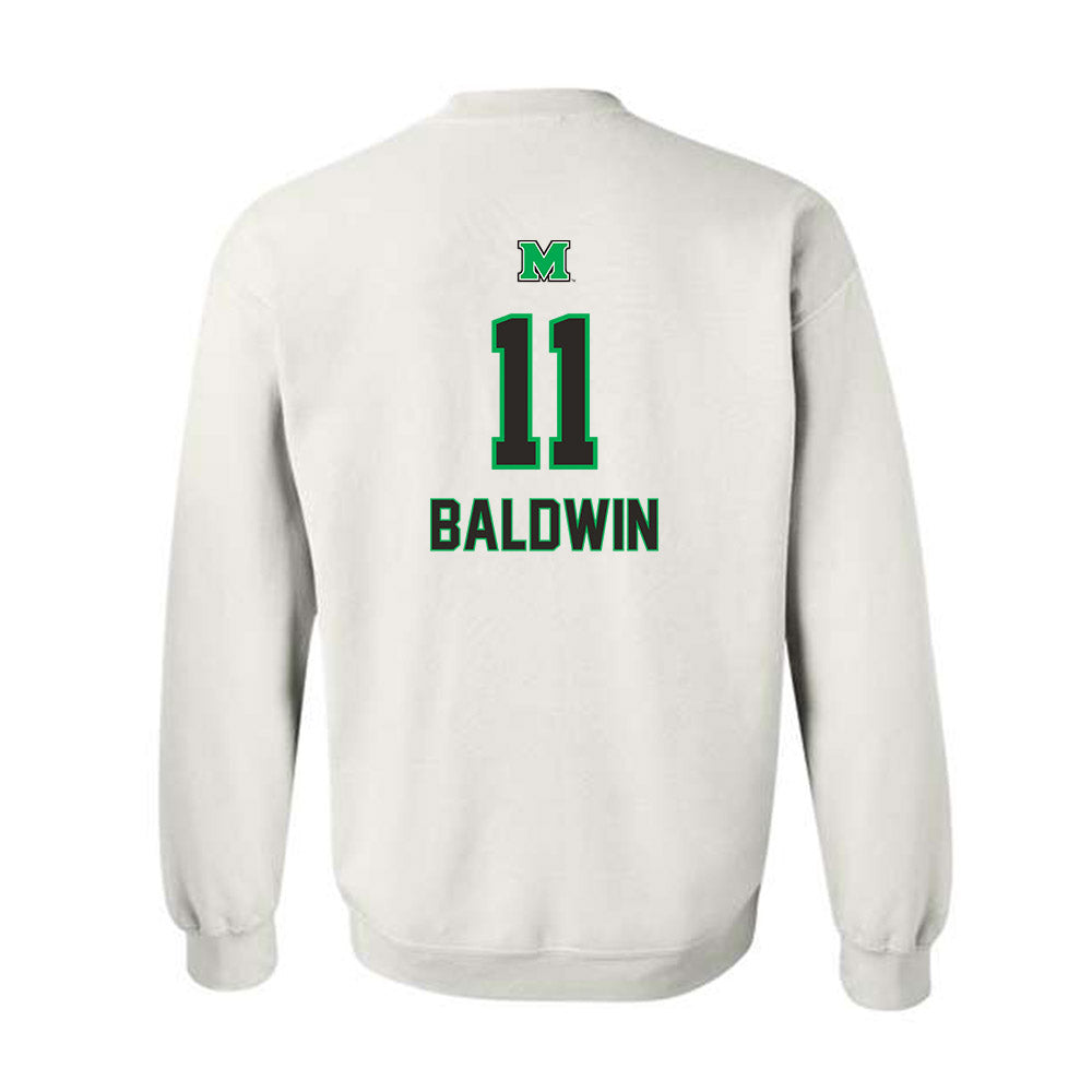 Marshall - NCAA Football : Jakolbe Baldwin - Generic Shersey Crewneck Sweatshirt-1