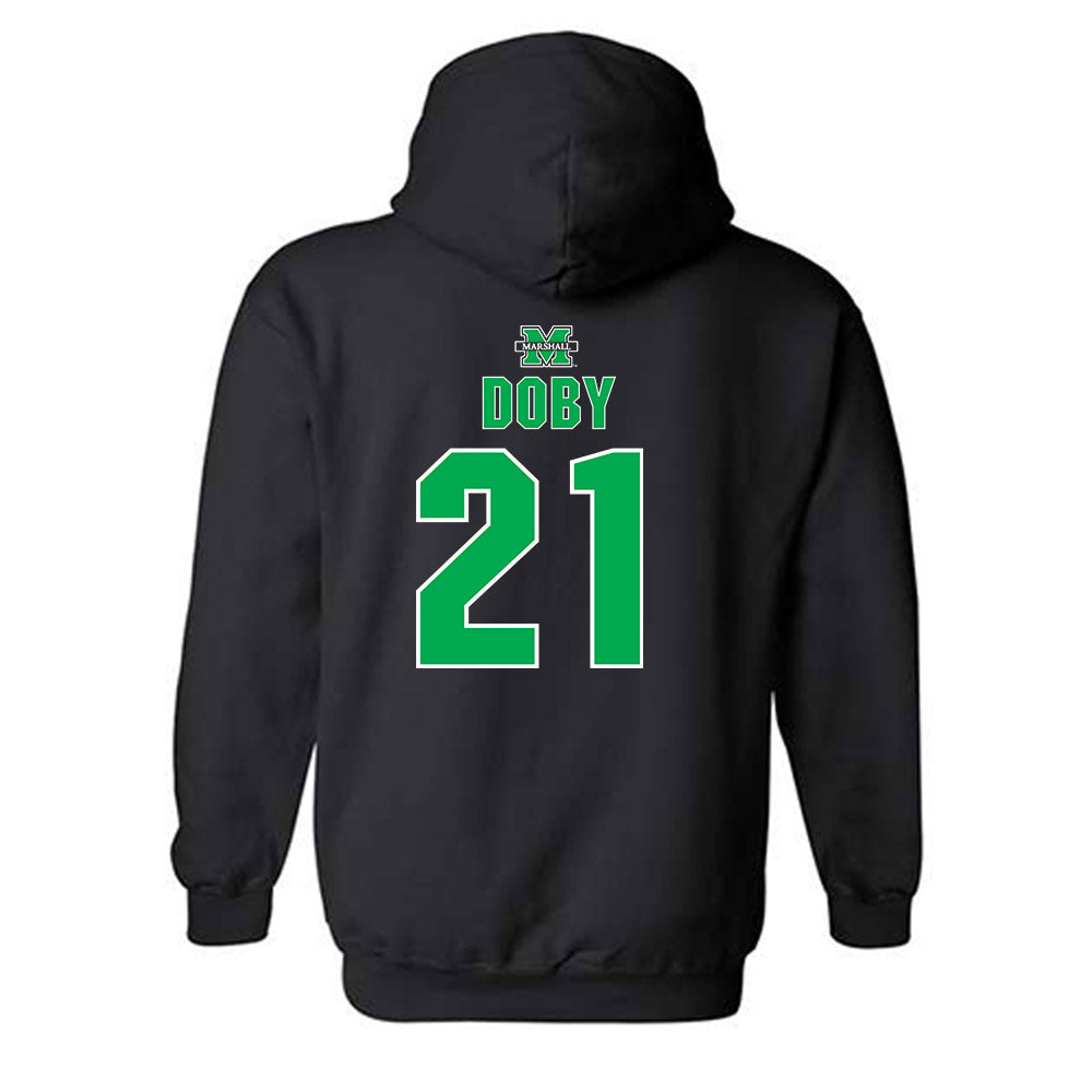 Marshall - NCAA Women's Basketball : Emari Doby - Sports Shersey Hooded Sweatshirt-1