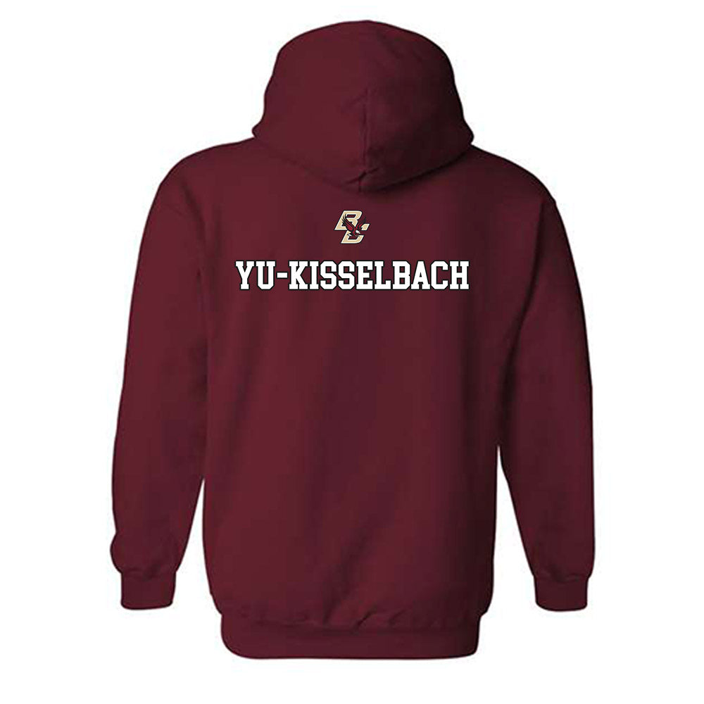 Boston College - NCAA Men's Swimming & Diving : Lucius Yu-Kisselbach - Sports Shersey Hooded Sweatshirt-1