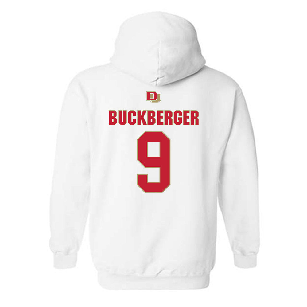 DU - NCAA Men's Ice Hockey : Boston Buckberger - Classic Shersey Hooded Sweatshirt-1