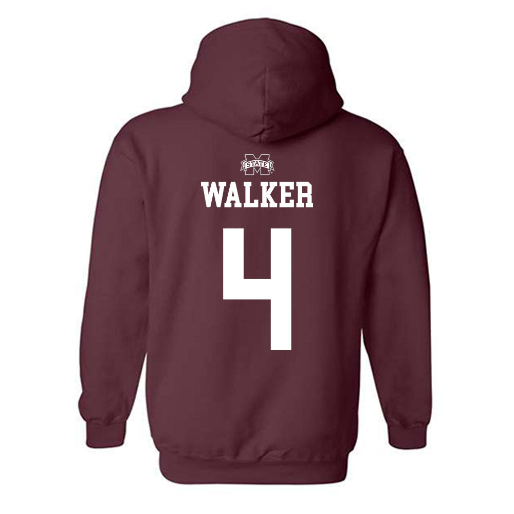 Mississippi State - NCAA Men's Basketball : Brandon Walker - Sports Shersey Hooded Sweatshirt-1