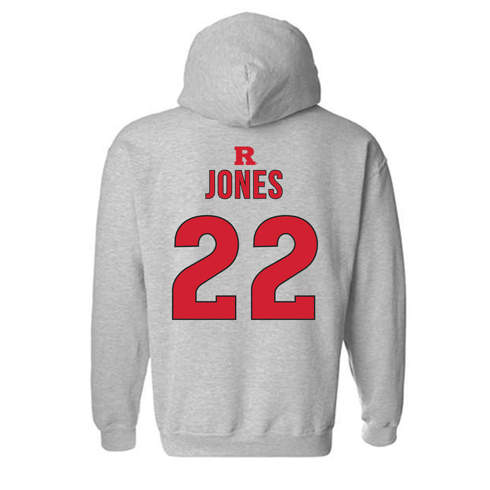 Rutgers - NCAA Men's Basketball : Dorian Jones - Sports Shersey Hooded Sweatshirt-1