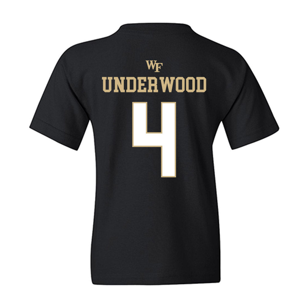 Wake Forest - NCAA Men's Basketball : Will Underwood - Sports Shersey Youth T-Shirt-1
