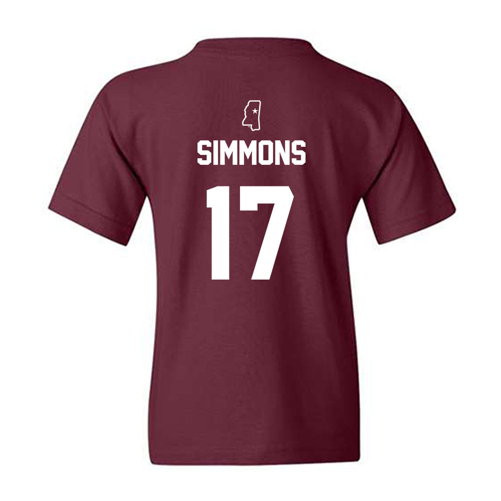 Mississippi State - NCAA Baseball : Stone Simmons - Sports Shersey Youth T-Shirt-1
