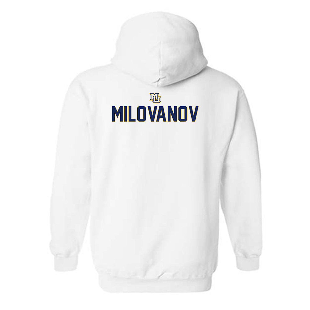 Marquette - NCAA Men's Soccer : Justin Milovanov - Generic Shersey Hooded Sweatshirt-1