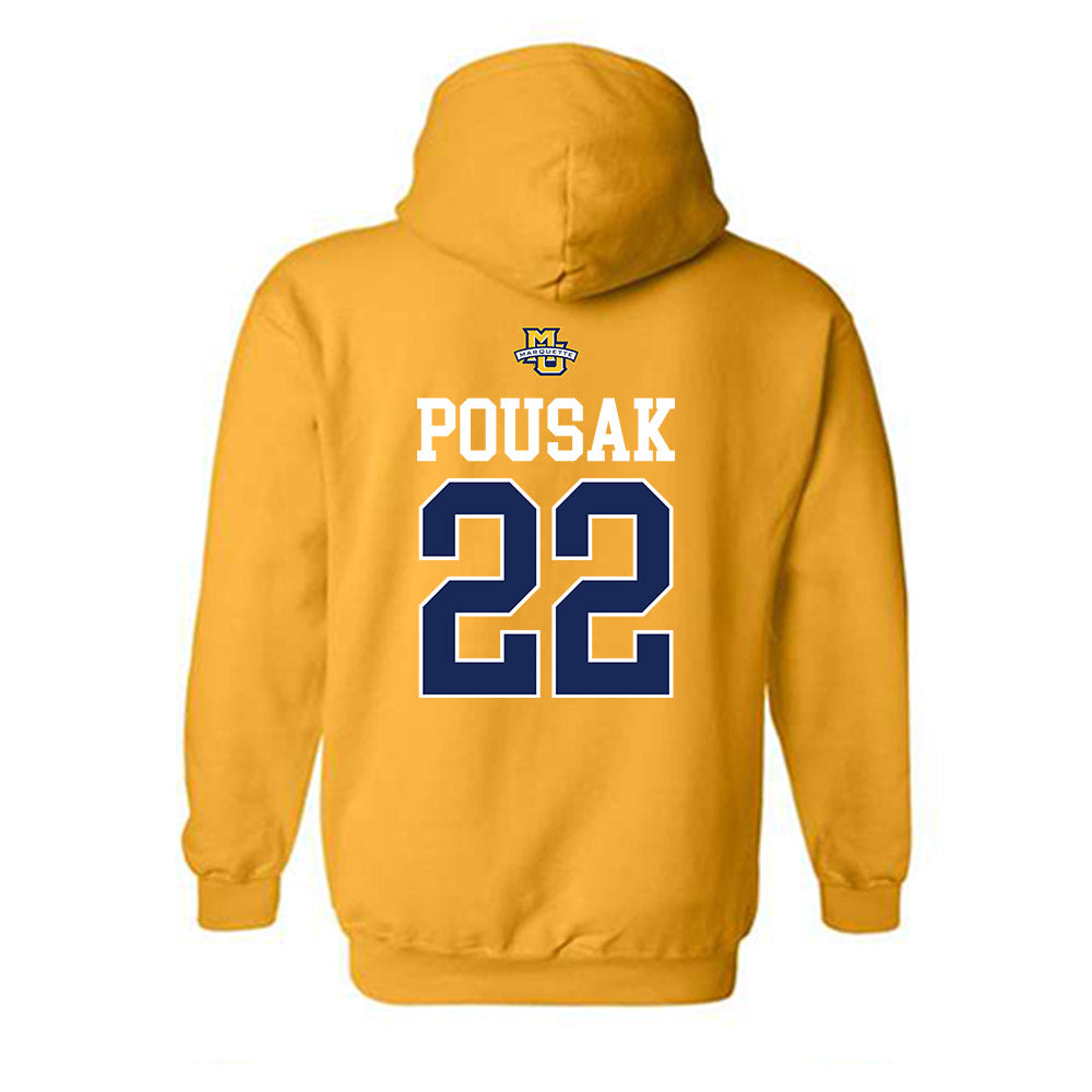 Marquette - NCAA Men's Lacrosse : Benjamin Pousak - Sports Shersey Hooded Sweatshirt-1