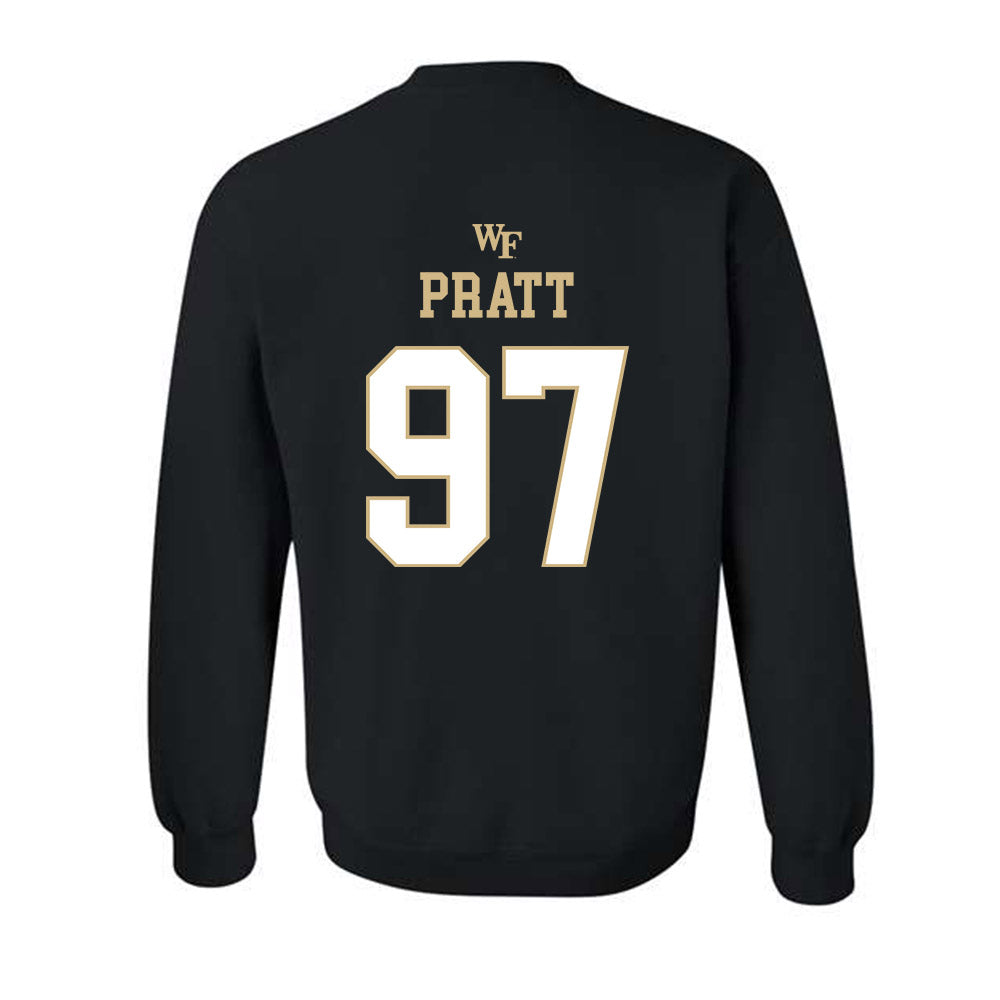 Wake Forest - NCAA Football : Josiah Pratt - Sports Shersey Crewneck Sweatshirt-1