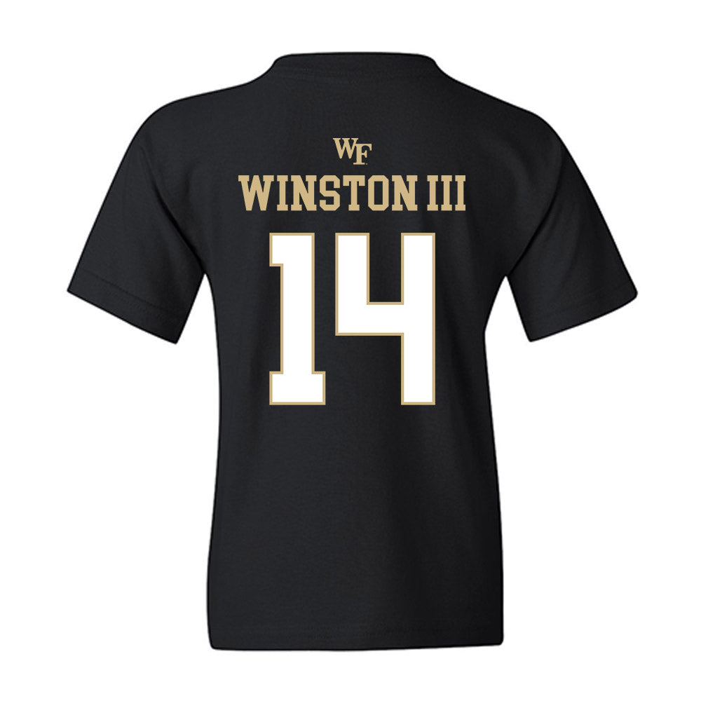 Wake Forest - NCAA Football : Braxton Winston III - Sports Shersey Youth T-Shirt-1