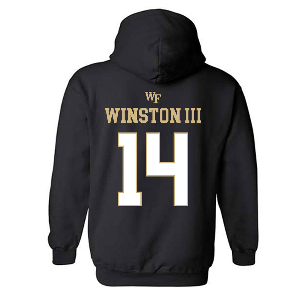 Wake Forest - NCAA Football : Braxton Winston III - Sports Shersey Hooded Sweatshirt-1