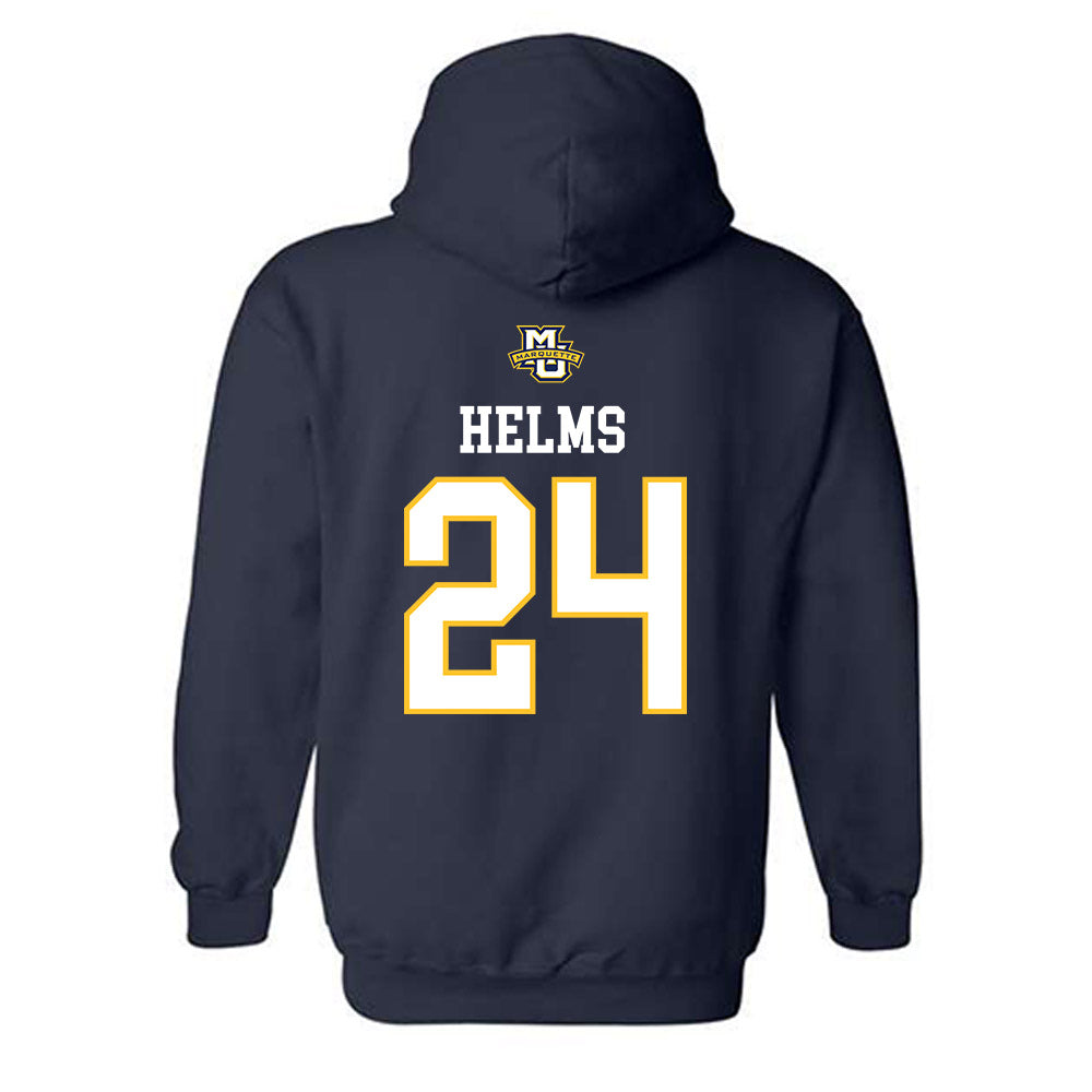 Marquette - NCAA Women's Volleyball : Avery Helms - Sports Shersey Hooded Sweatshirt-1