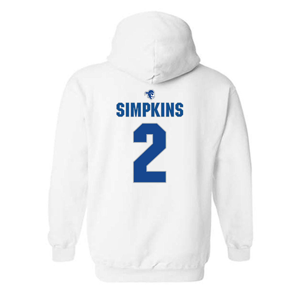 Seton Hall - NCAA Men's Basketball : Tajuan Simpkins - Fashion Shersey Hooded Sweatshirt-1