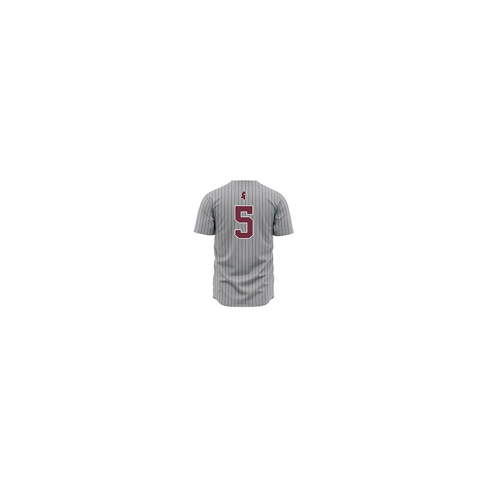 Mississippi State - NCAA Baseball : Aidan Teel - Gray Pinstripes Jersey-1