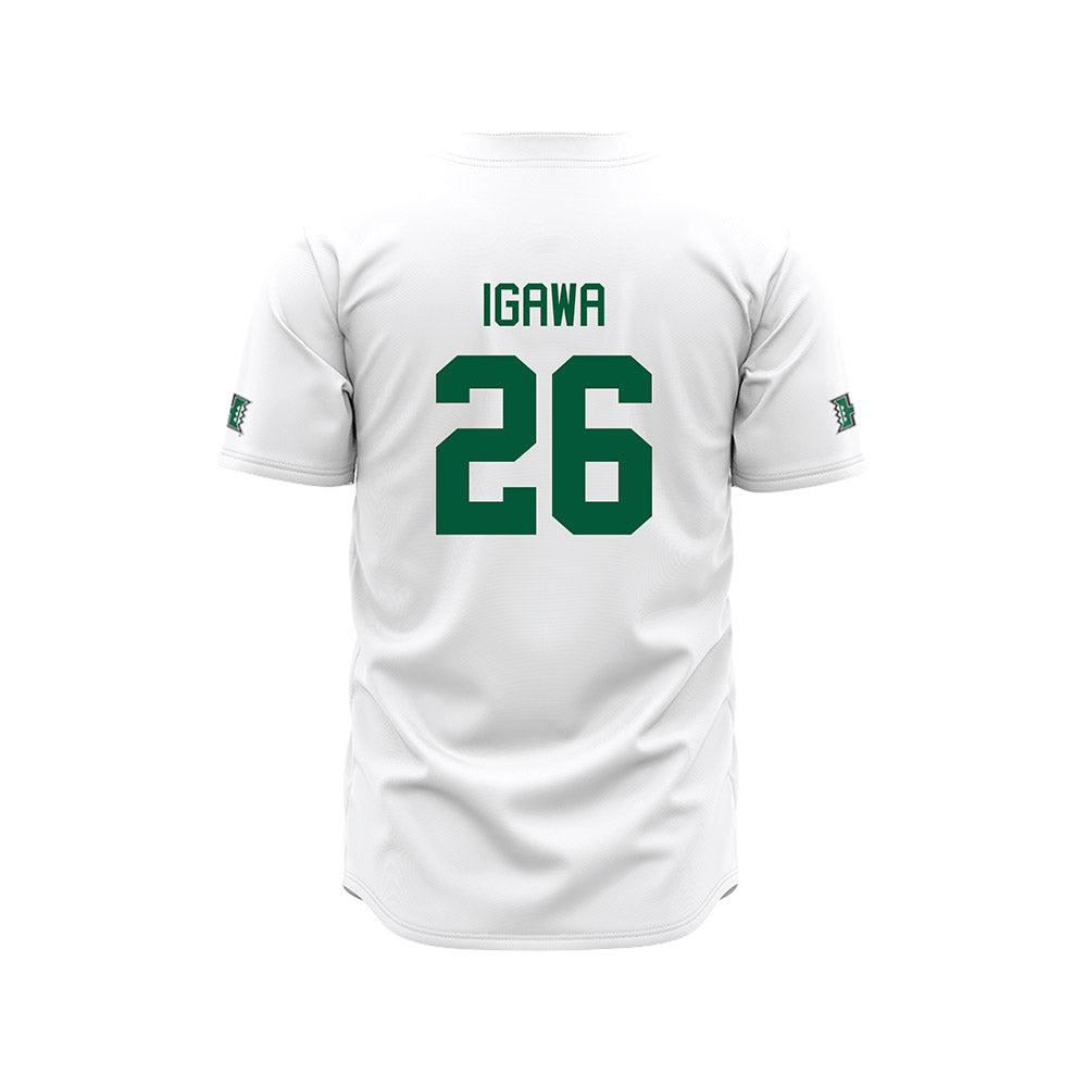 Hawaii - NCAA Baseball : Jacob Igawa - White Jersey-1