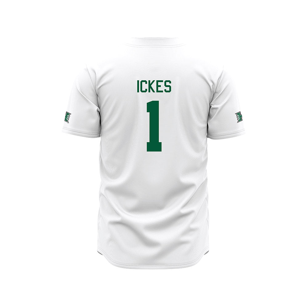 Hawaii - NCAA Baseball : Elijah Ickes - White Jersey-1