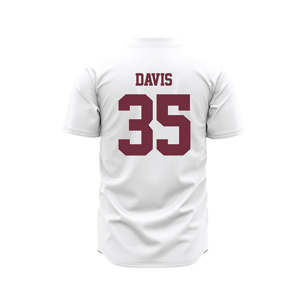 Mississippi State - NCAA Baseball : Ben Davis - White Pinstripes Jersey-1