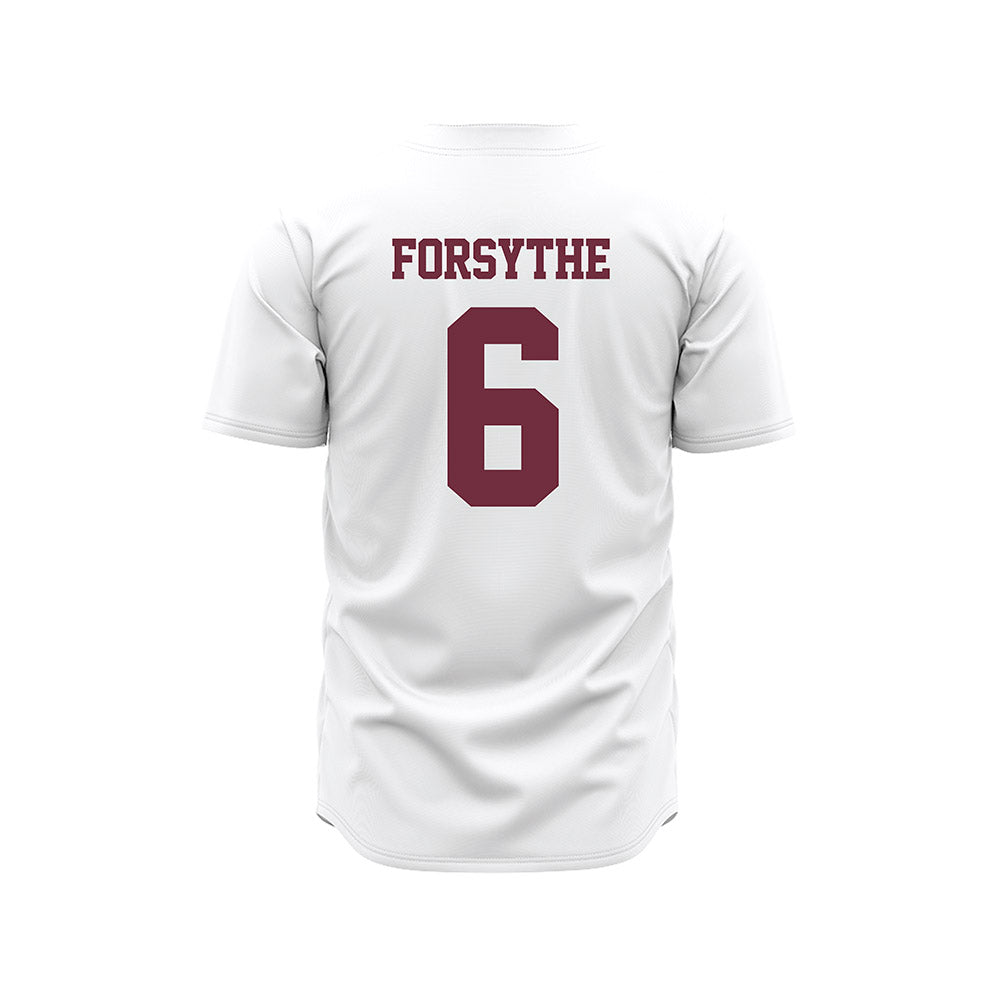 Mississippi State - NCAA Baseball : Logan Forsythe - White Pinstripes Jersey-1