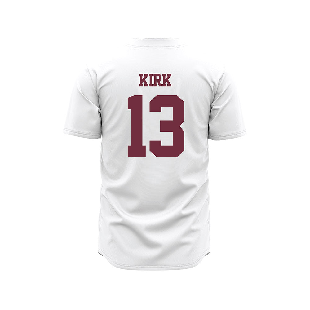 Mississippi State - NCAA Baseball : William Kirk - White Pinstripes Jersey-1