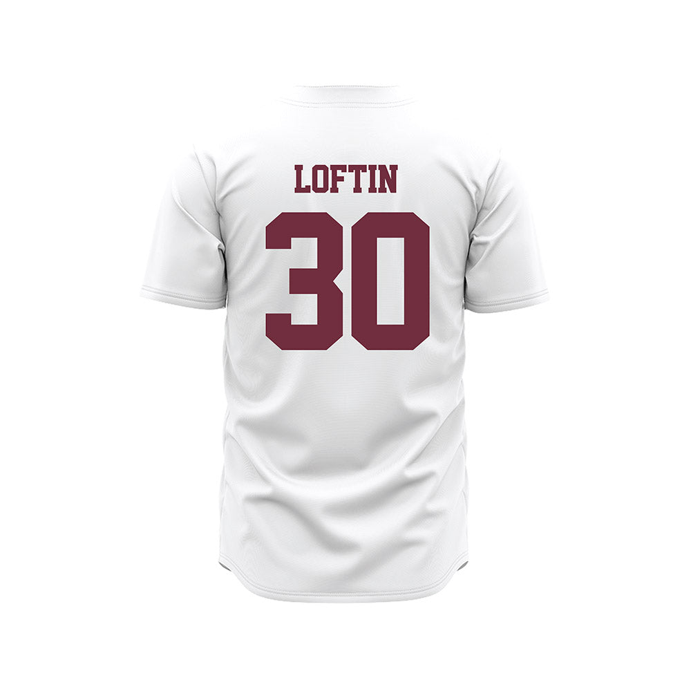 Mississippi State - NCAA Baseball : Bradley Loftin - White Pinstripes Jersey-1
