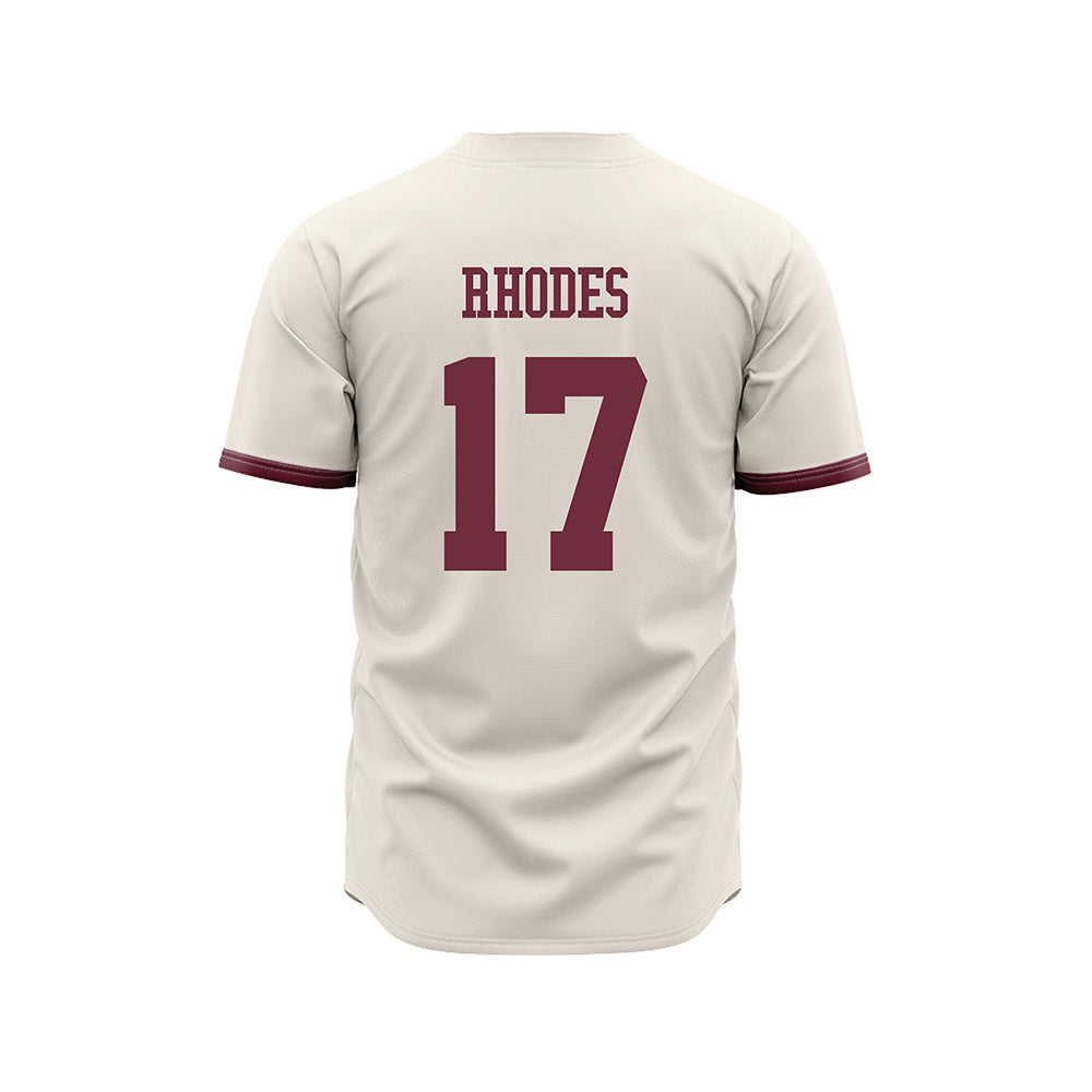 Mississippi State - NCAA Baseball : Parker Rhodes - Cream Jersey-1