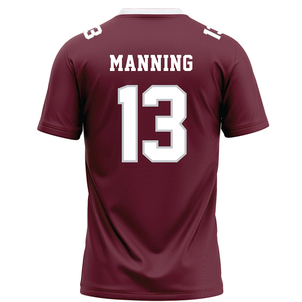 Mississippi State - NCAA Football : Jahron Manning - Maroon Football Jersey-1