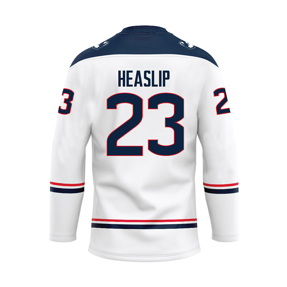 UConn - NCAA Men's Ice Hockey : Tabor Heaslip - White Hockey Jersey