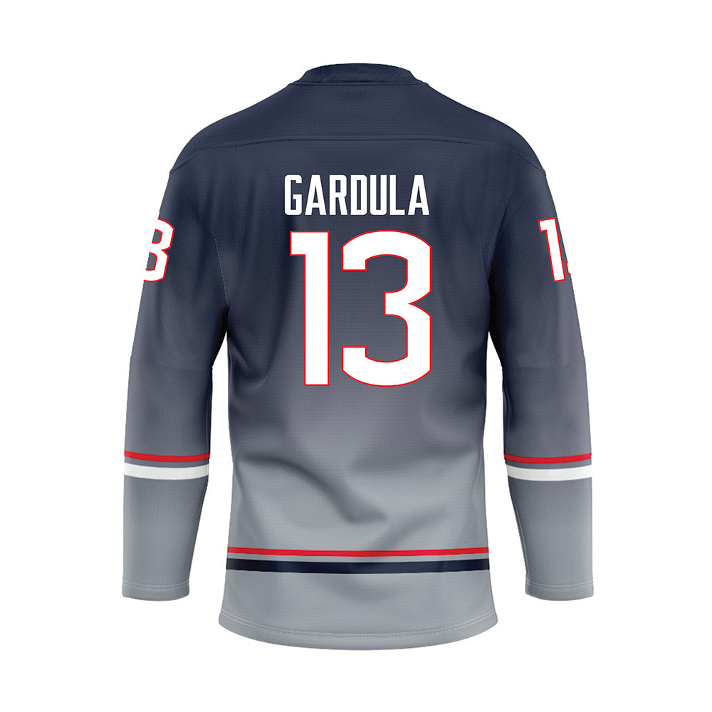 UConn - NCAA Men's Ice Hockey : Ethan Gardula - Grey Hockey Jersey-1