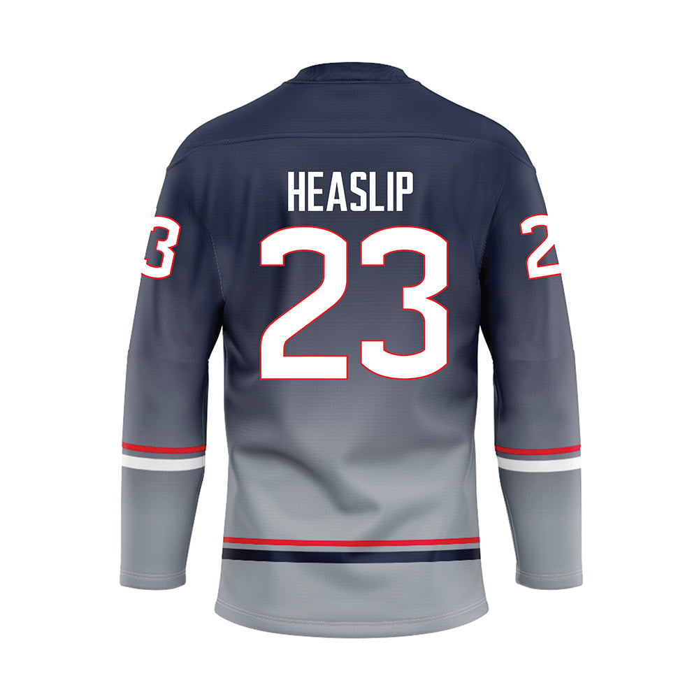 UConn - NCAA Men's Ice Hockey : Tabor Heaslip - Grey Hockey Jersey