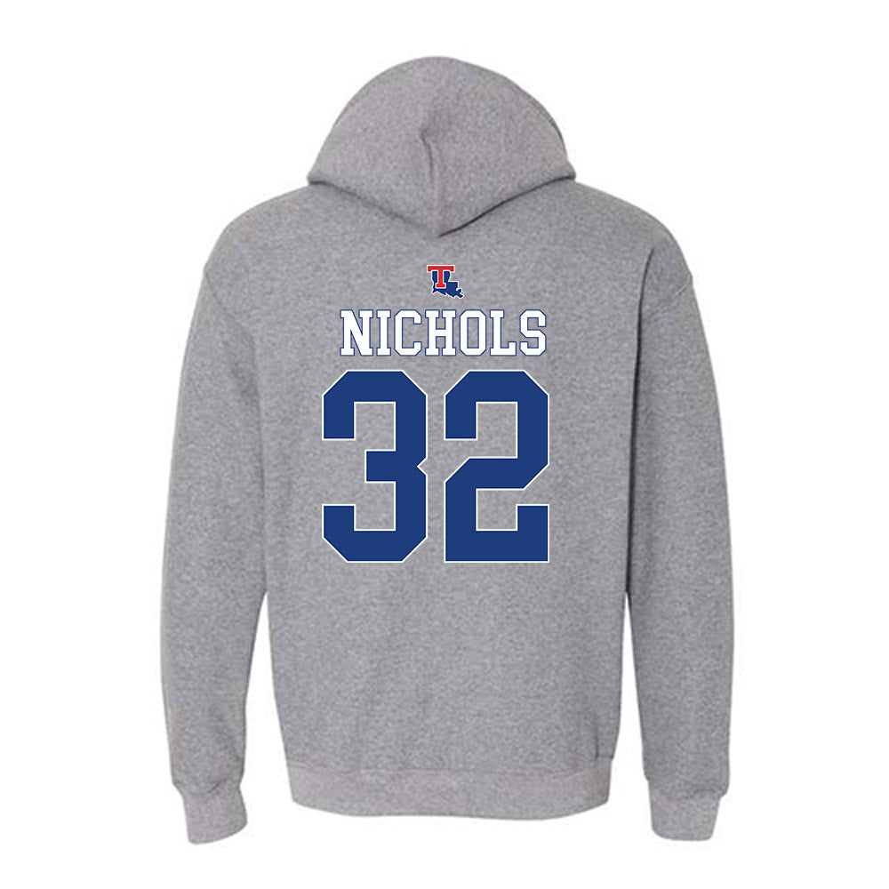 LA Tech - NCAA Baseball : Luke Nichols - Sports Shersey Hooded Sweatshirt-1
