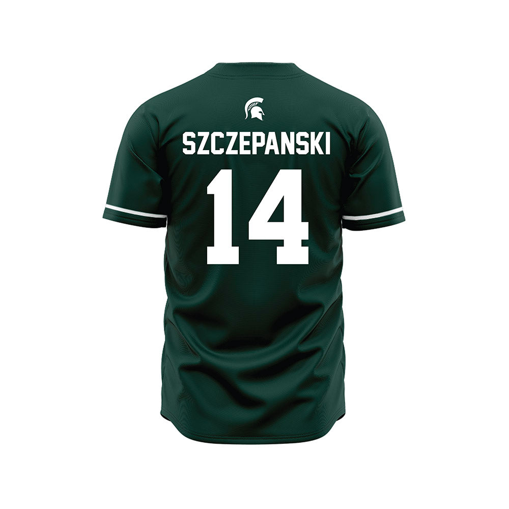 Michigan State - NCAA Baseball : Tommy Szczepanski - Green Jersey-1