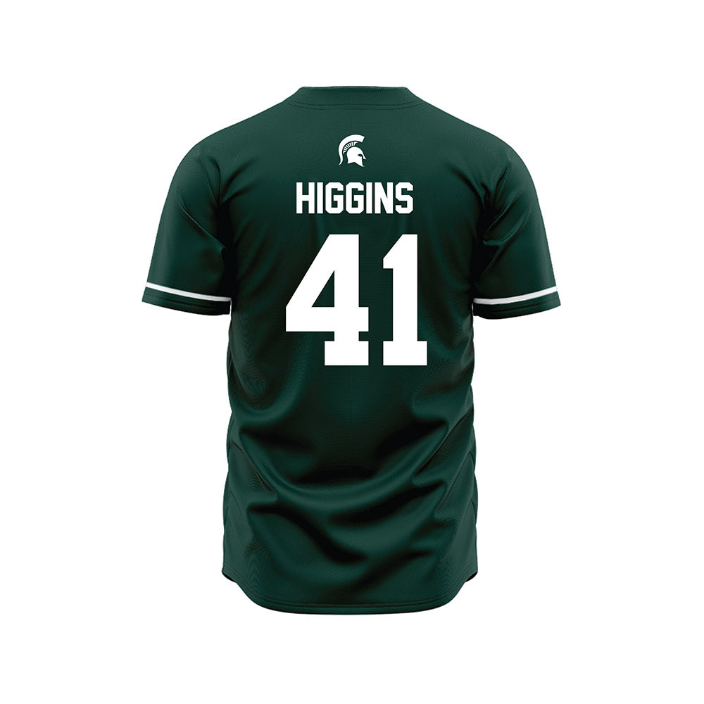 Michigan State - NCAA Baseball : Nolan Higgins - Green Jersey