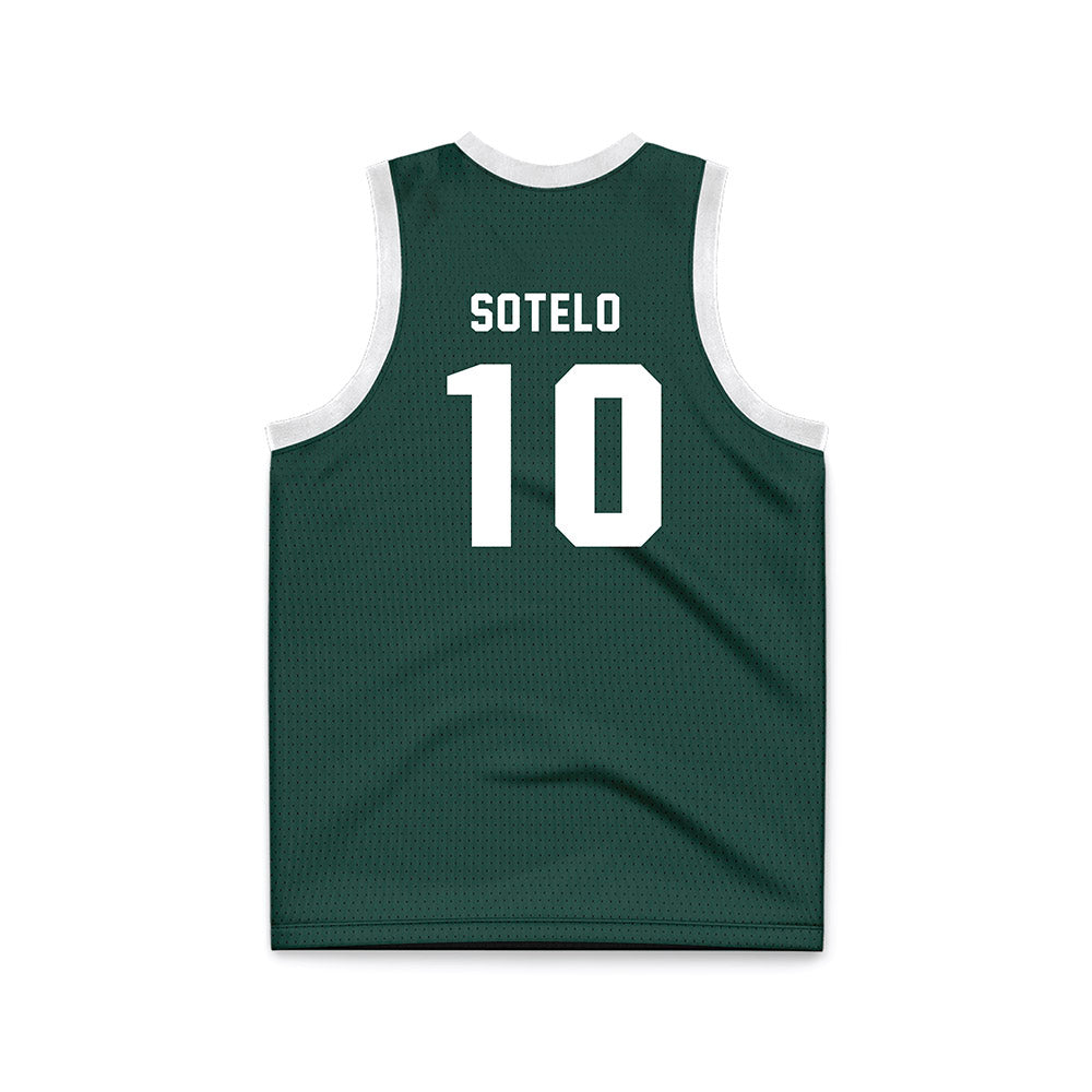 Michigan State - NCAA Women's Basketball : Ines Sotelo - Green Basketball Jersey-1