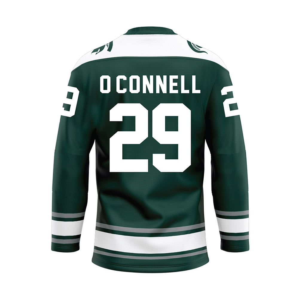 Michigan State - NCAA Men's Ice Hockey : Gavin O'Connell - Green Hockey Jersey-1