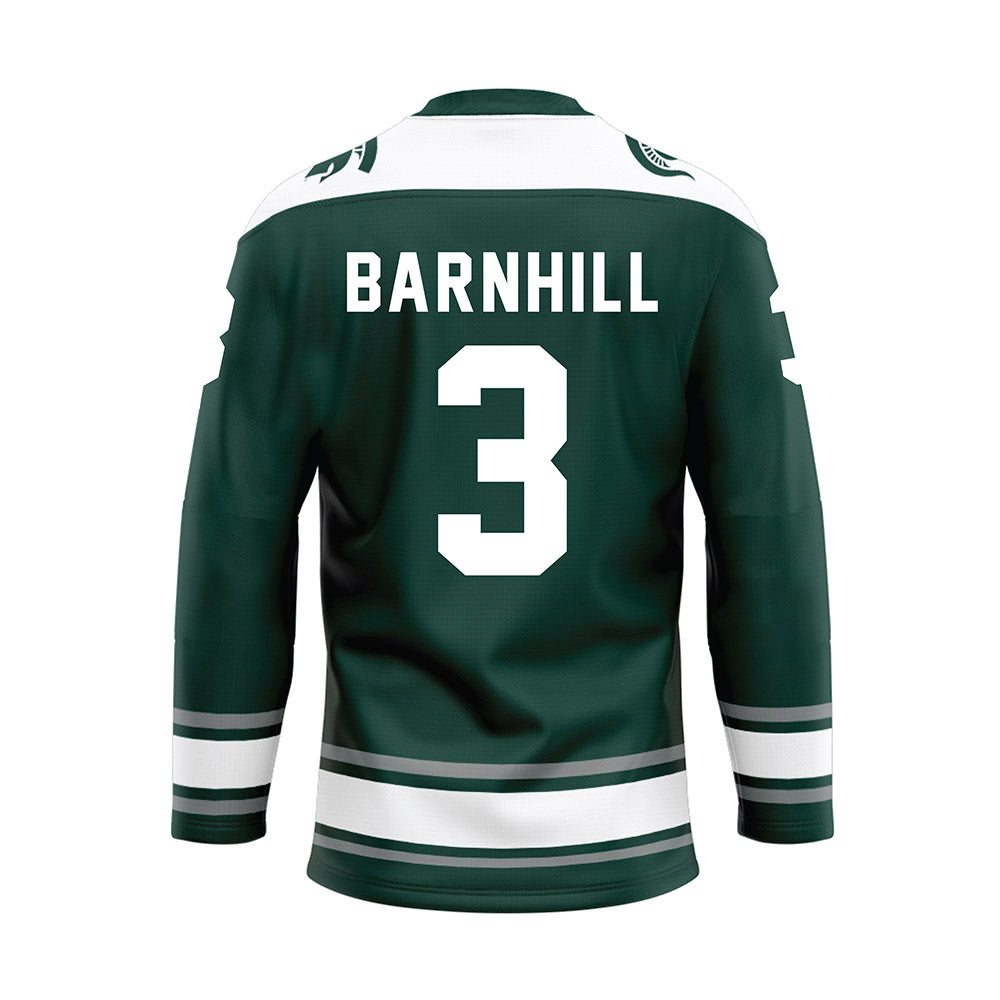 Michigan State - NCAA Men's Ice Hockey : Sean Barnhill - Green Hockey Jersey-1