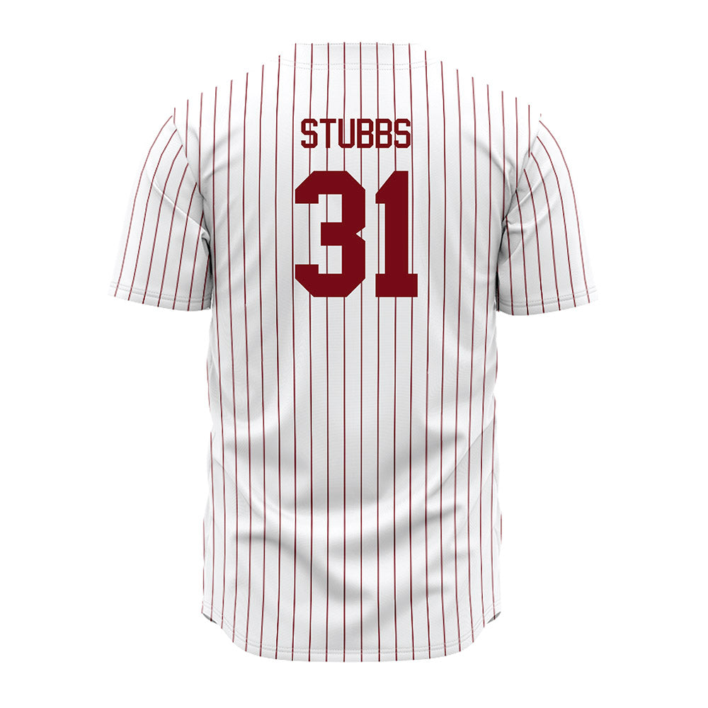 Troy - NCAA Baseball : Benjamin Stubbs - Red Striped Jersey-1