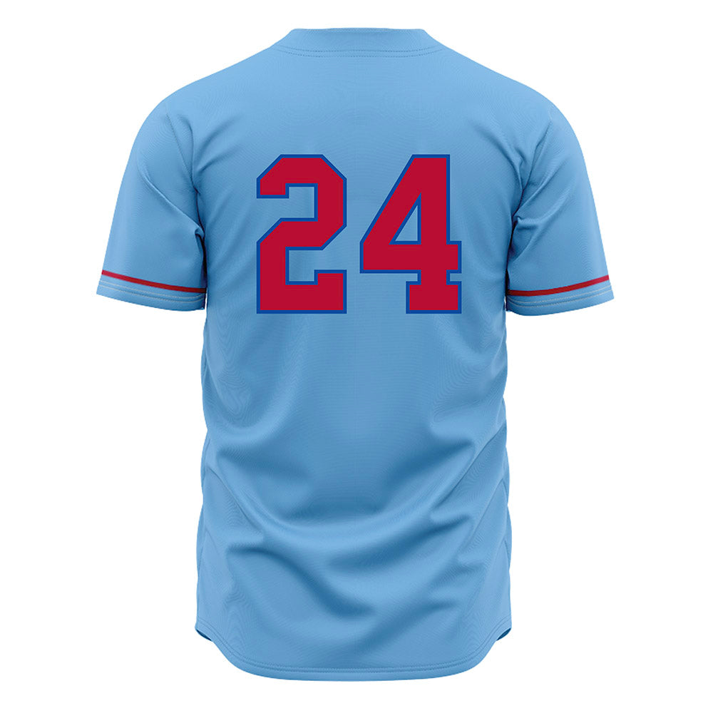 LA Tech - NCAA Baseball : Sebastian Mexico - Light Blue Jersey-1