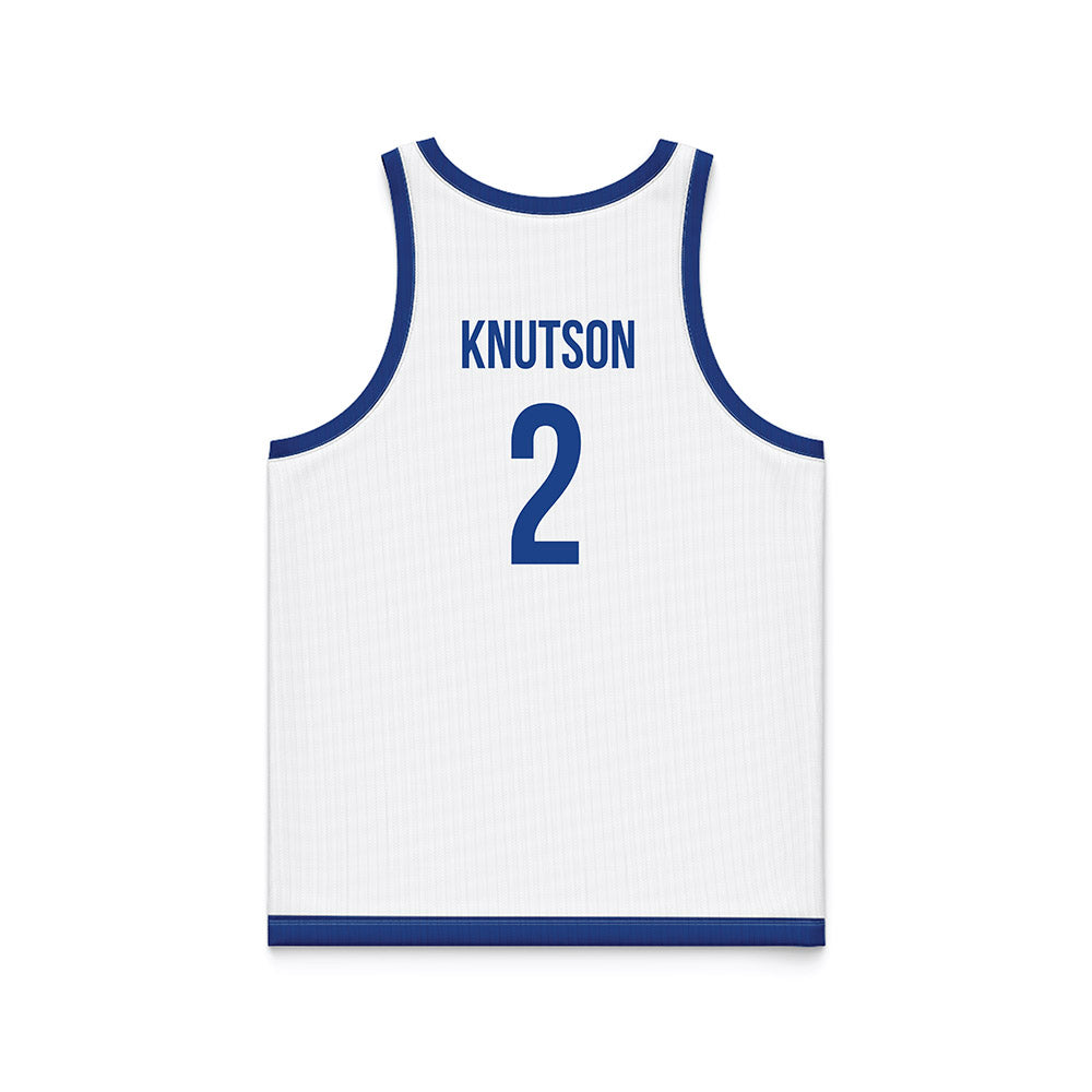 Drake - NCAA Women's Basketball : Grace Knutson - White Basketball Jersey