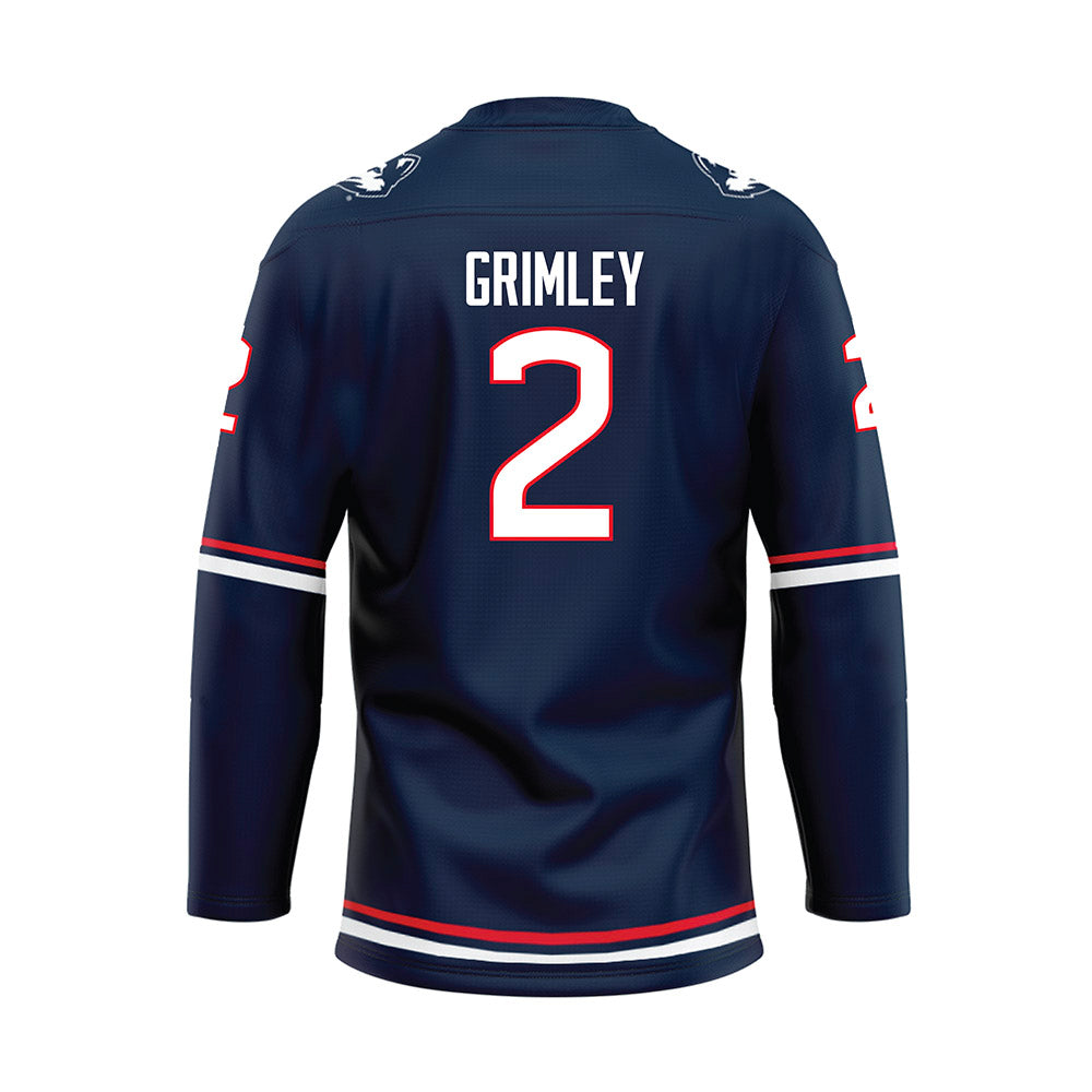 UConn - NCAA Women's Ice Hockey : Camryn Grimley - Navy Hockey Jersey-1