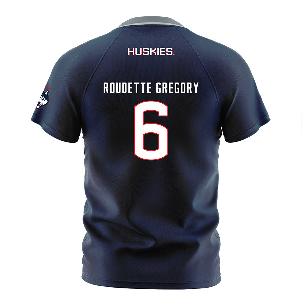 UConn - NCAA Men's Soccer : Khaya Roudette Gregory - White Soccer Jersey-1