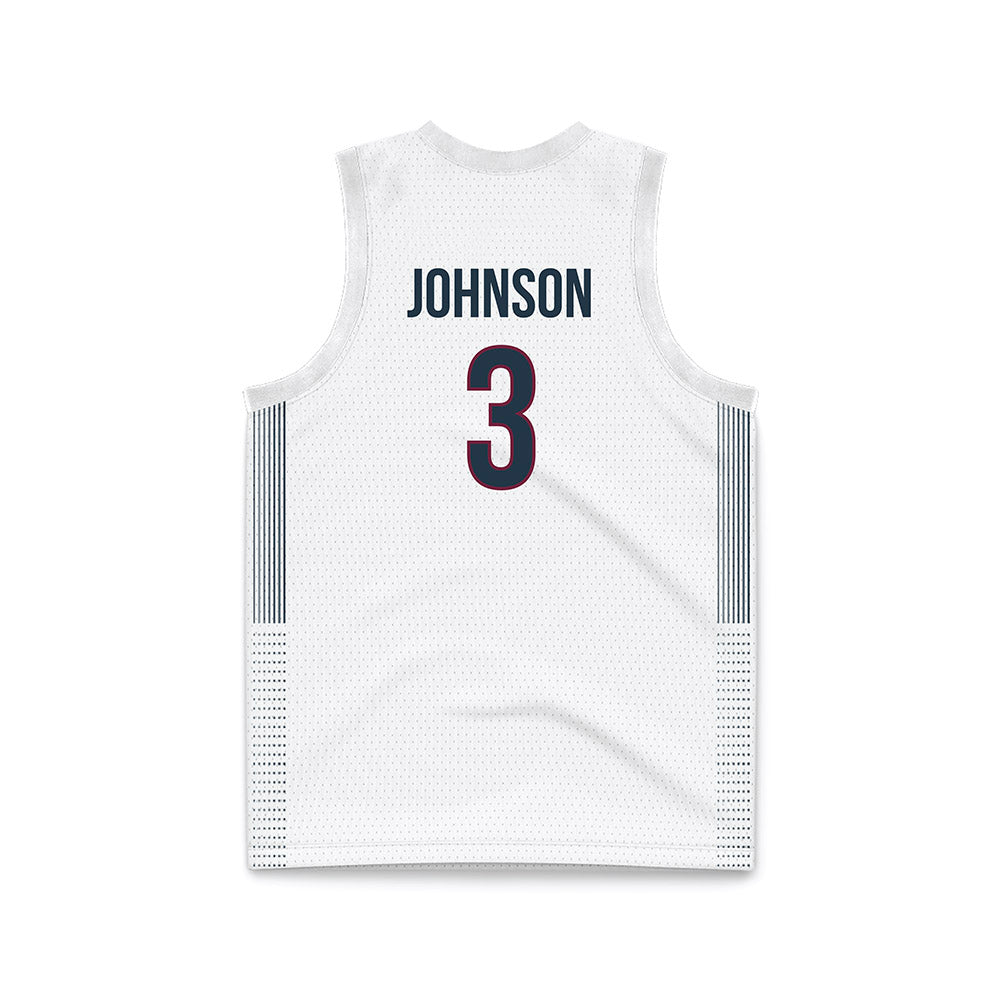 FDU - NCAA Men's Basketball : Raysean Johnson - White Basketball Jersey-1
