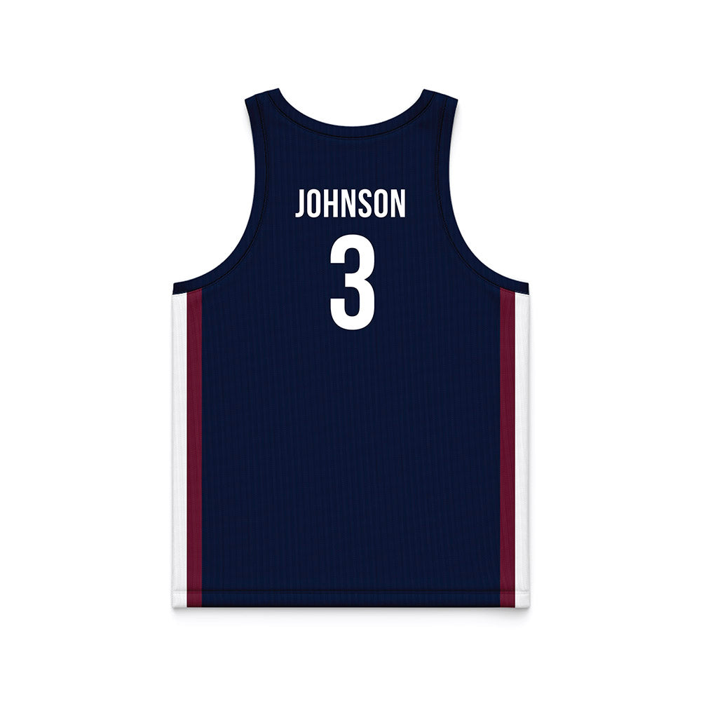 FDU - NCAA Men's Basketball : Raysean Johnson - Blue Basketball Jersey-1